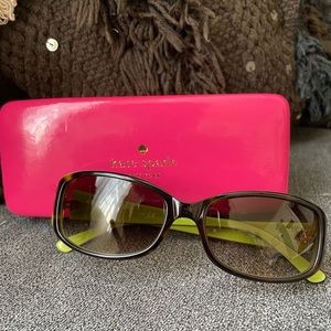 Kate Spade Rectangle Sunglasses in Tortoise Green